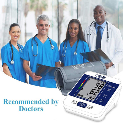 CAZON Blood Pressure Monitors Large Cuff Blood Pressure Machine BP Monitor Upper Arm BP Cuff for Home Use Heart Rate Hypertension Monitor, Cuff 22-40cm LCD Display (Blue)
